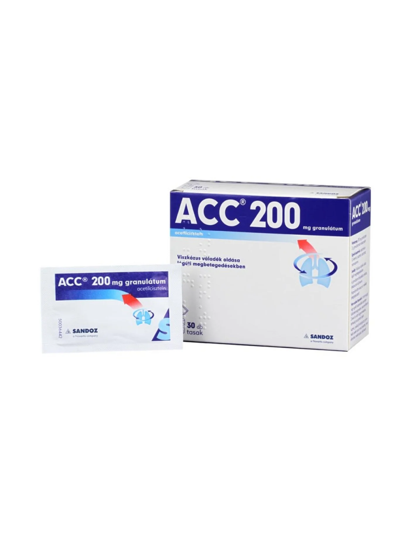 Csomagolás: ACC 200 mg granulátum